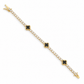 Black Flower Tennis Bracelet